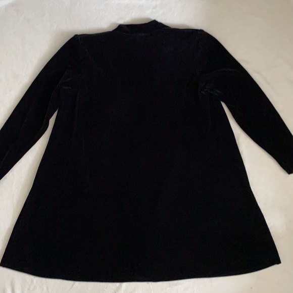 {VTG} J.R. Nites by Caliendo | Long Velvet Velour Open Front Cardigan Jacket (S) - Picture 12 of 16